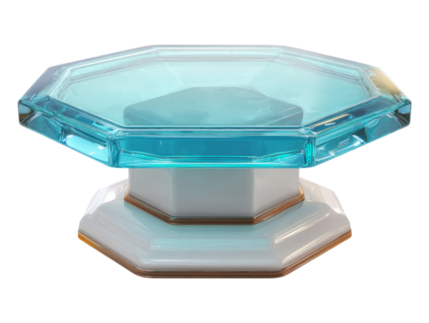 Elegant Octagonal Glass Table on Transparent Background for Design