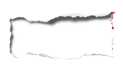 Ripped paper, irregular shape, white void, black outline