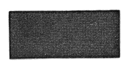 Eye shadow refill pan for palette isolated on white, top view. Black color