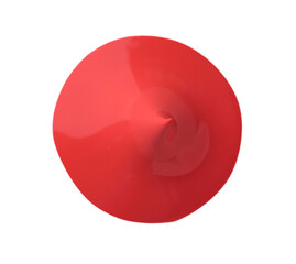 Liquid lipstick sample on white background, top view