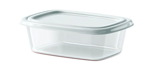 Rectangular clear plastic food storage container with lid