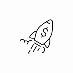 dollar money rocket icon sign vector