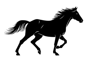 horse silhouette isolated on white background