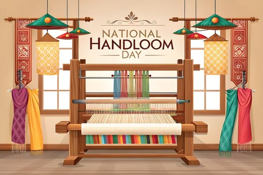 Celebrating national handloom day with a traditional wooden loom