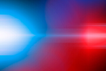 Police red and blue lights, blurred view
