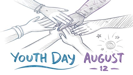 Hands united in celebration of youth day on august 12th