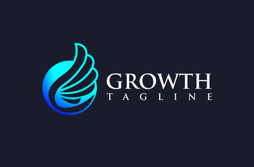 Growth Logo, Freedom Wings Logo design, express delivery logo, financial freedom and bird fly logo, tourist and tourism company Vector Icon Symbol Silhouette Illustration brand business company sign