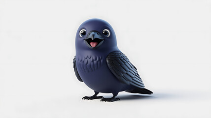 Fototapeta premium Cute cartoon bird, happy expression. 
