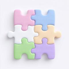 Obraz premium Six puzzle pieces combined into a square