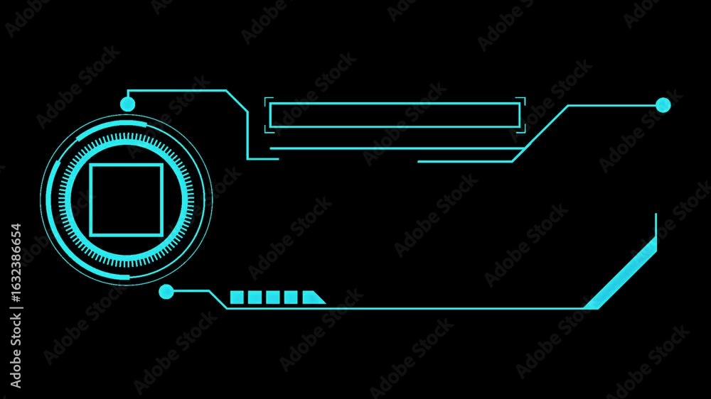 Poster animated digital hud frame featuring a futuristic user interface, an infographic call-out template f