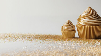 Golden Glitter Cupcakes Duo