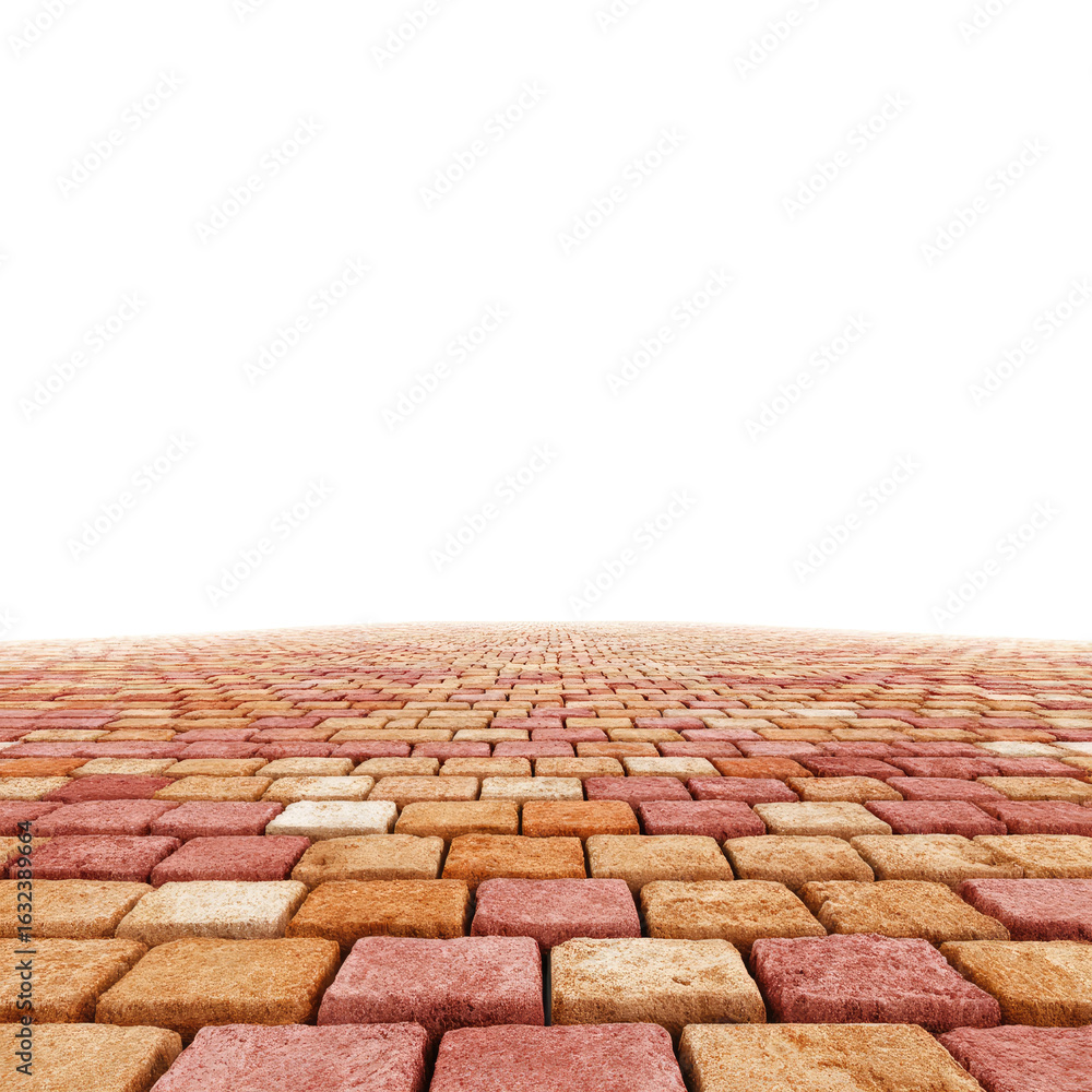 Poster cobblestone surface with warm tones in perspective view for elegant backgrounds and textures in desi