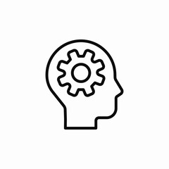 brain gear settings icon sign vector