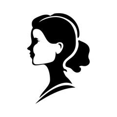 An elegant female profile graphic showcases minimalist design, perfect for beauty branding, logo elements, or fashion-related projects and scalable visuals.