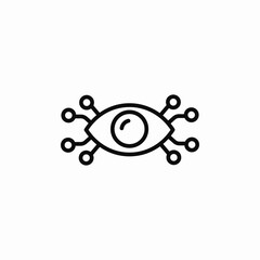 cyber eye neurons icon sign vector