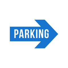 Parking vector icon with P symbol in blue