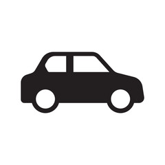 Car icon flat silhouette black