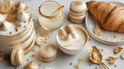 Golden Dessert Table Elegance