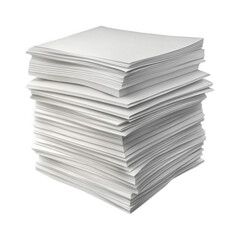 A tall stack of white paper napkins isolated on a transparent background isolated on transparent background