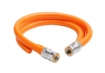 Orange flexible coiled tube with metallic connectors