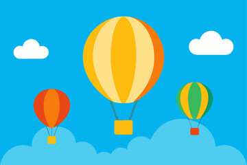 hot air balloons blue sky flying festival summer sunny adventure