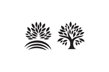 abstract symbol vector tree silhouette