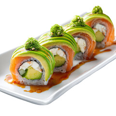 Fresh, vibrant sushi roll platter