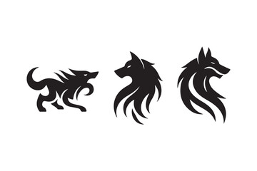 Wolf vector logo concept silhouette