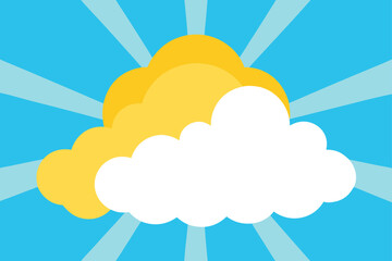 sunbeams fluffy white clouds bright sky blue