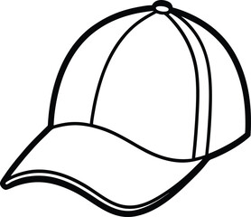 a baseball cap silhouette  on white background