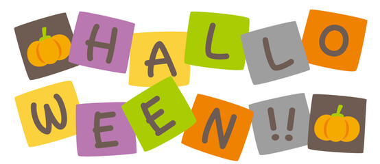 ポップで可愛い「HALLOWEEN」のベクタータイトルロゴ(Cute & Pop 