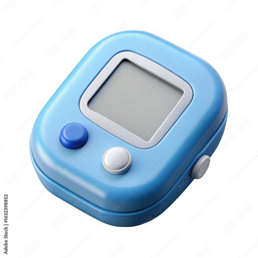 Poster 3d rendered retro style handheld device isolated on transparent background