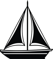 a sailboat silhouette on white background
