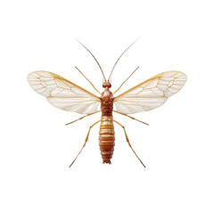 Detailed Close-up of a Delicate Insect with Transparent Wings and Intricate Body Structure for Educational and Artistic Use