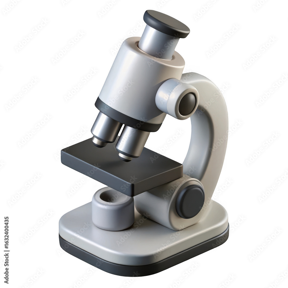 Poster 3d rendered a photorealistic microscope isolated on transparent background