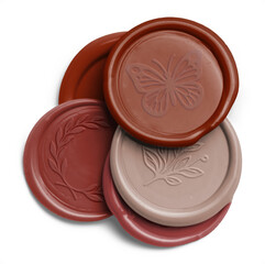 Crimson Pile of Wax Seals with Design