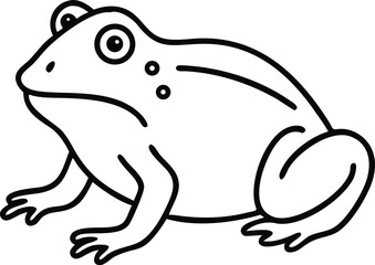 african bullfrog line arts with white background