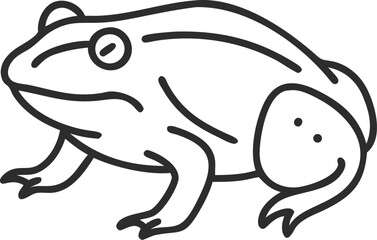 african bullfrog line arts with white background