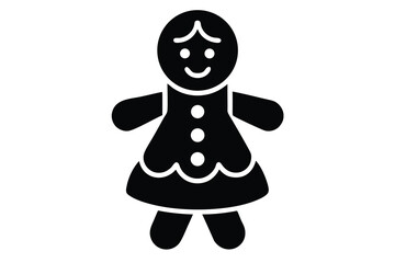 gingerbread girl vector icon