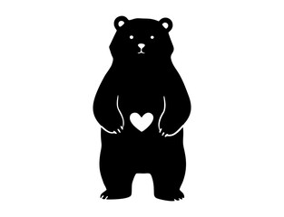 vector silhouette illustration of bear