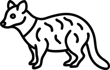 african civet line arts with white background