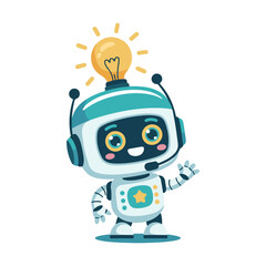 funny cartoon robot with a megaphone