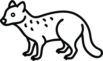african civet line arts with white background