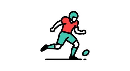 Obraz premium Stylized American Football Player in Action Depicting Modern Graphic Design for Sport Enthusiasts