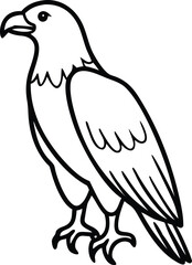african fish eagle line arts with white background