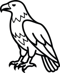 african fish eagle line arts with white background