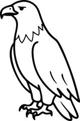 african fish eagle line arts with white background