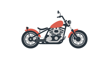 Obraz premium Stylized motorcycle illustration presenting vintage chopper aesthetic and retro motorcycle style design elements, ideal for modern graphics