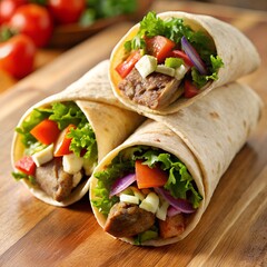 Shawarma Wrap Half Open