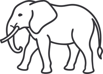 african forest elephant line arts